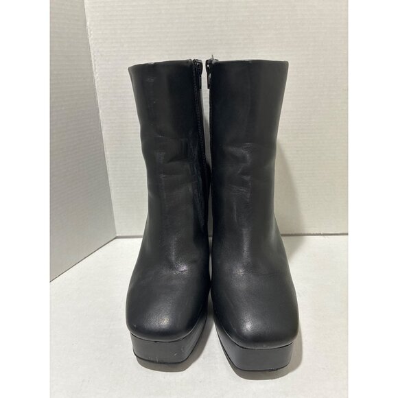 Madden Girl Autumn Platform heeled Black Ankle Motto Bootie Womens size 8 - Picture 2 of 7